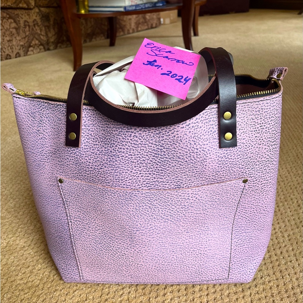 BNNU Lilac Medium Zip Tote from Portland Leather Goods